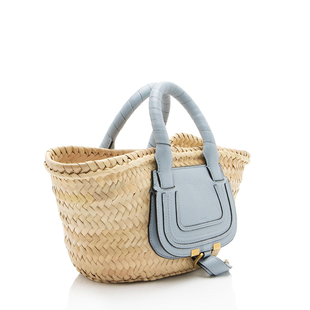 Chloe Raffia Marcie Basket E/W Mini Tote