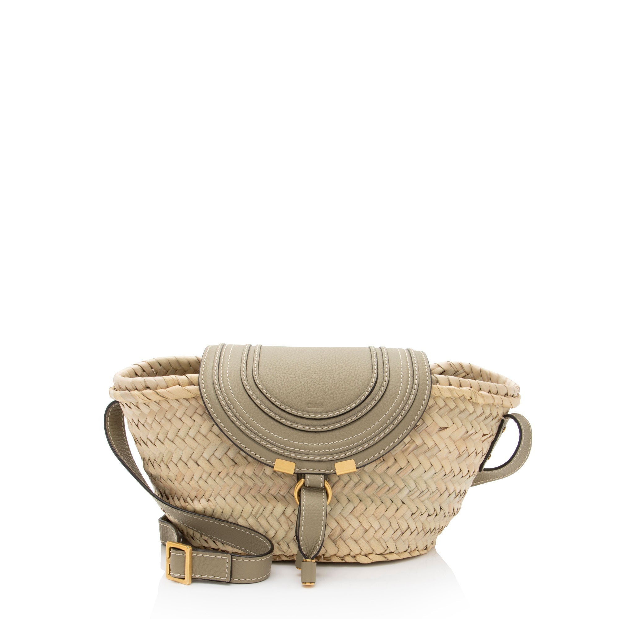 Chloe Raffia Marcie Small Basket Bag
