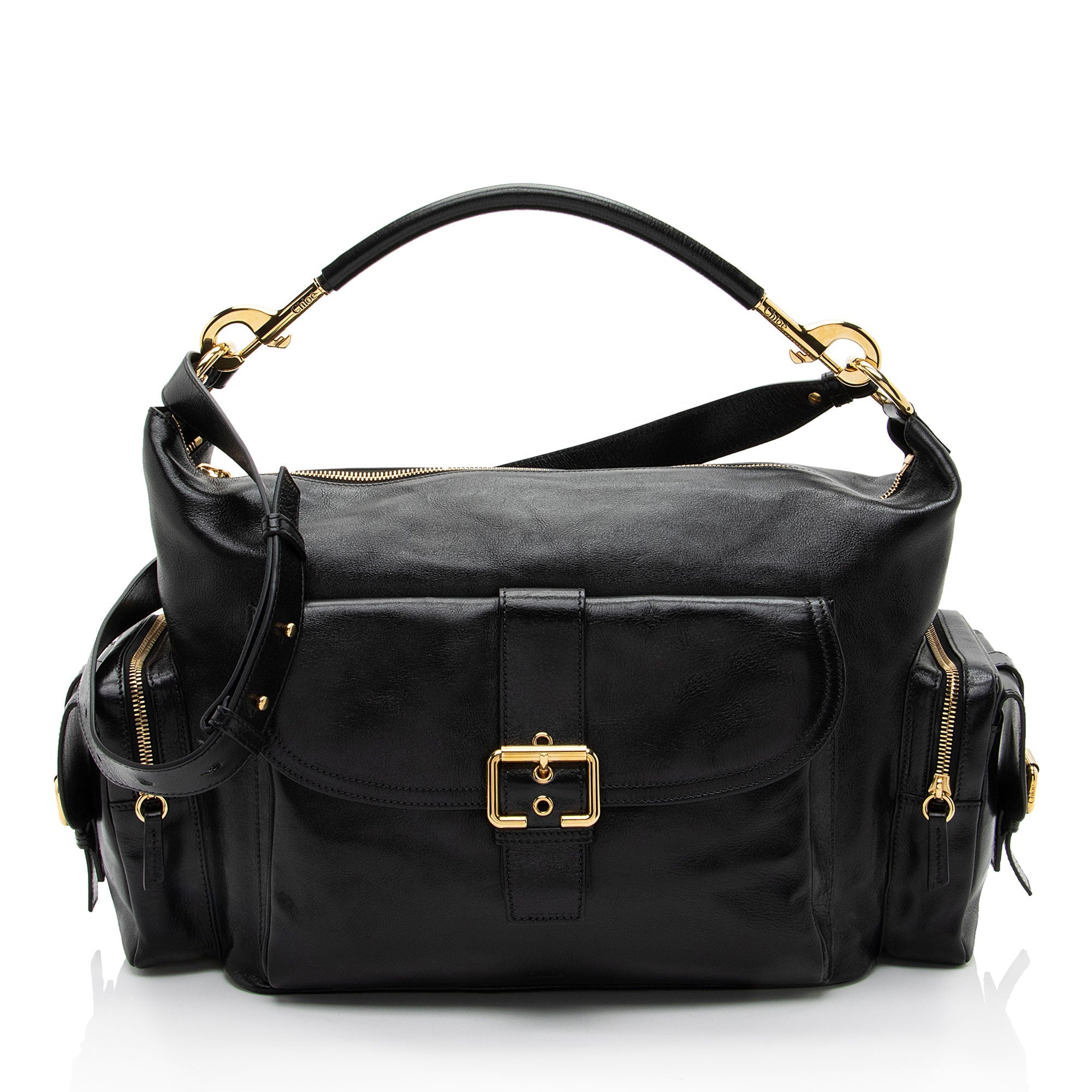 Chloe Shiny Leather Large Camera Bag