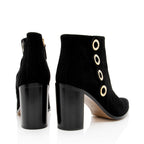 Chloe Suede Grommet Booties - Size 8 / 38 (SHF-19874)