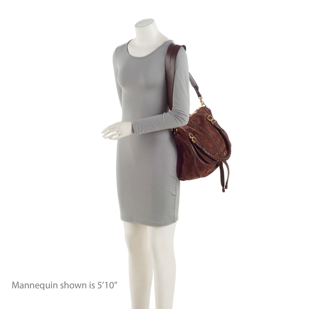 Chloe Suede Marcie Medium Satchel (SHF-9KssaD)