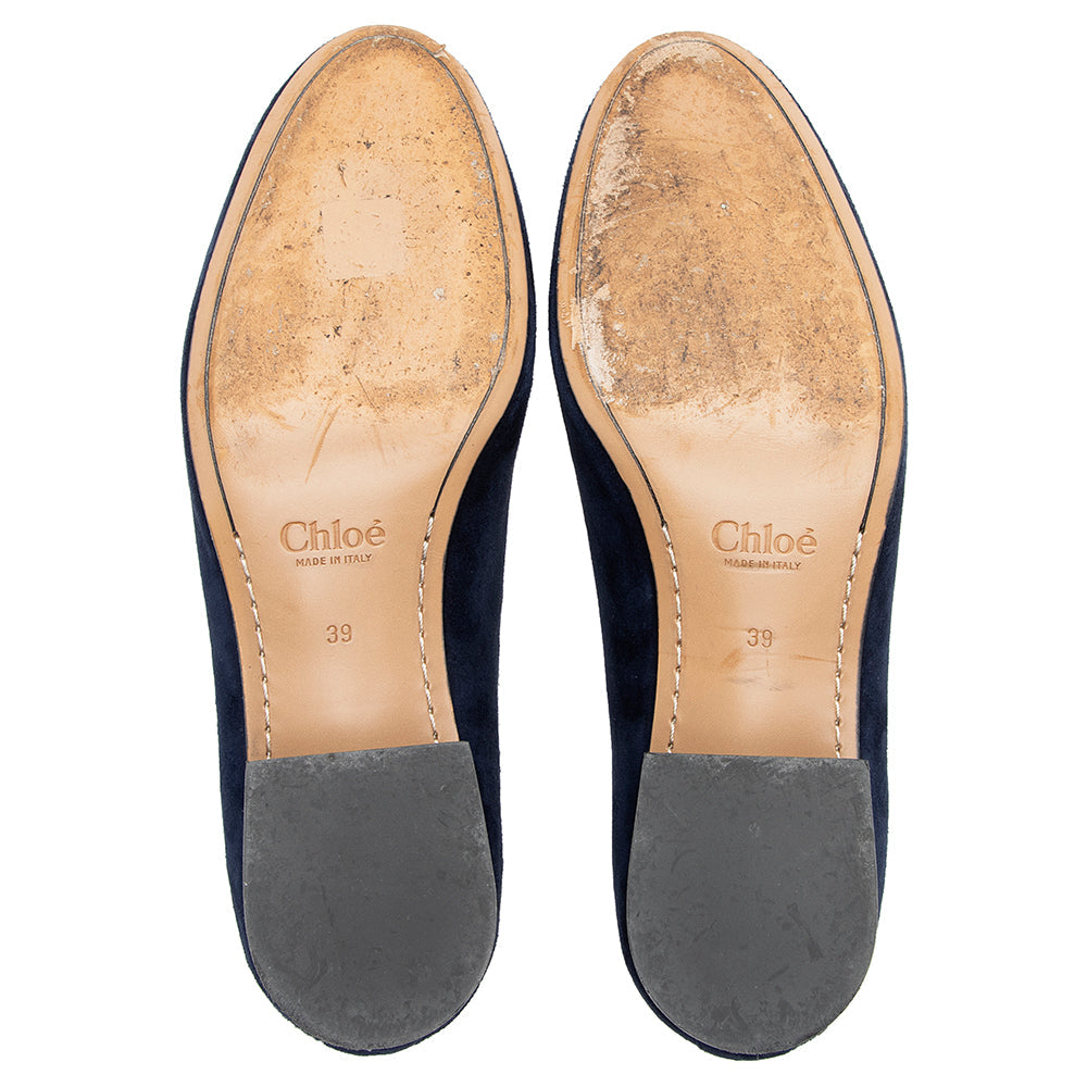 Chloe Suede Scalloped Lauren Pumps - Size 9 / 39 (SHF-19731)