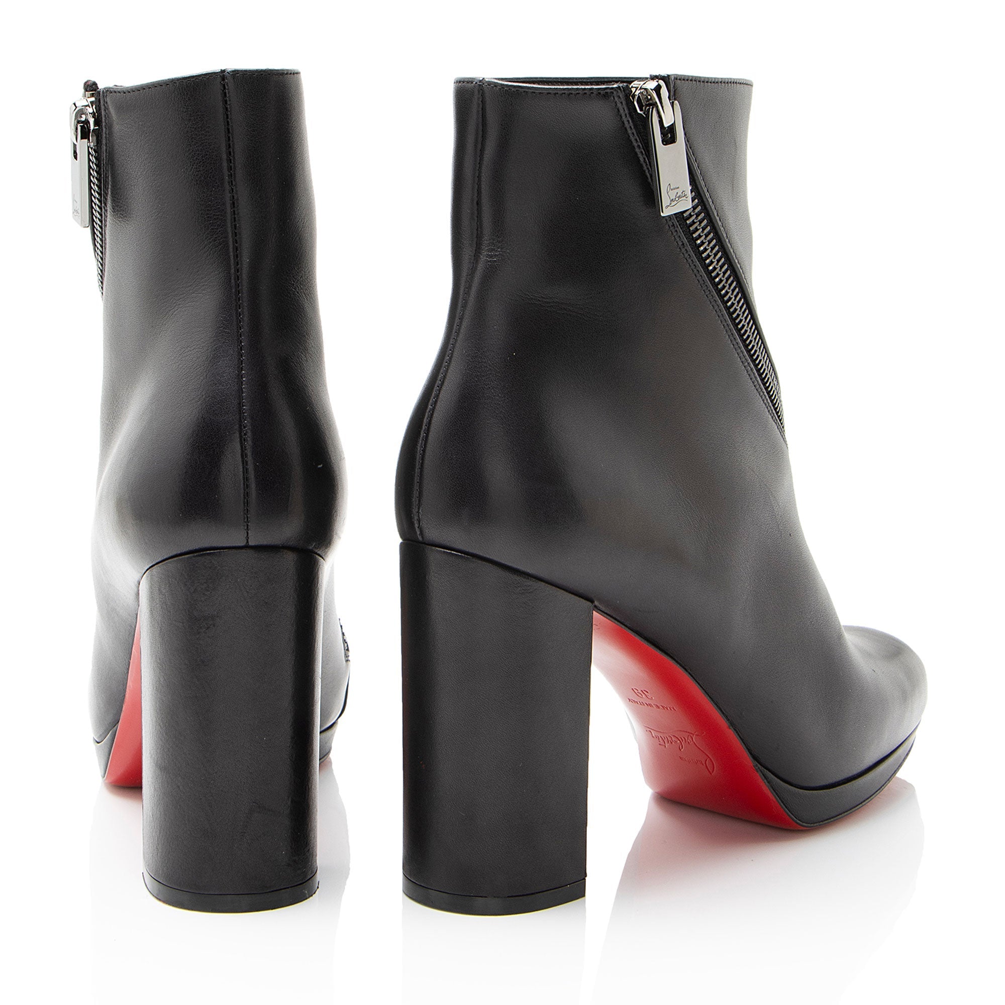 Christian Louboutin Calfskin Birgitta Zip Around Ankle Boots - Size 9 / 39