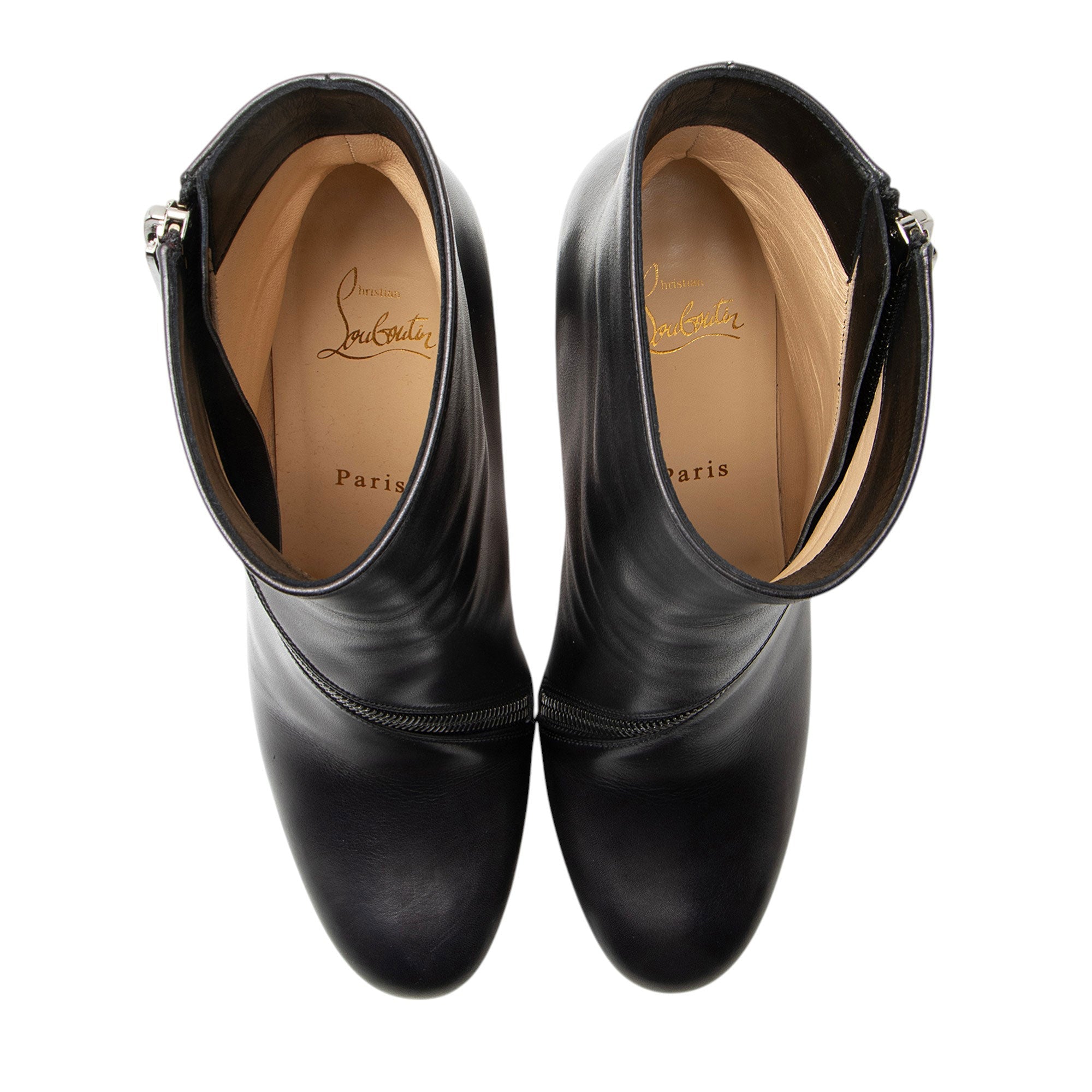 Christian Louboutin Calfskin Birgitta Zip Around Ankle Boots - Size 9 / 39