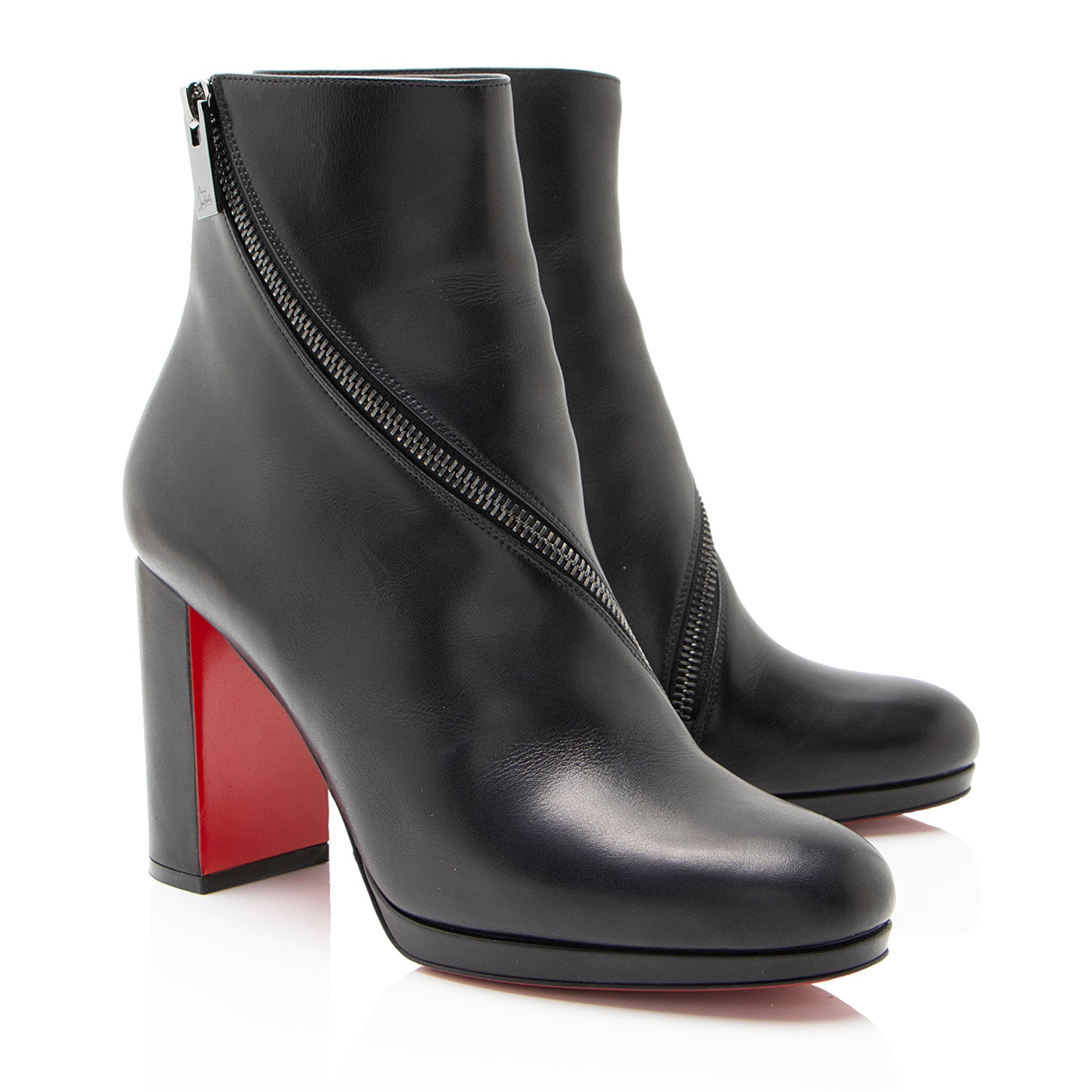 Christian Louboutin Calfskin Birgitta Zip Around Ankle Boots - Size 9 / 39