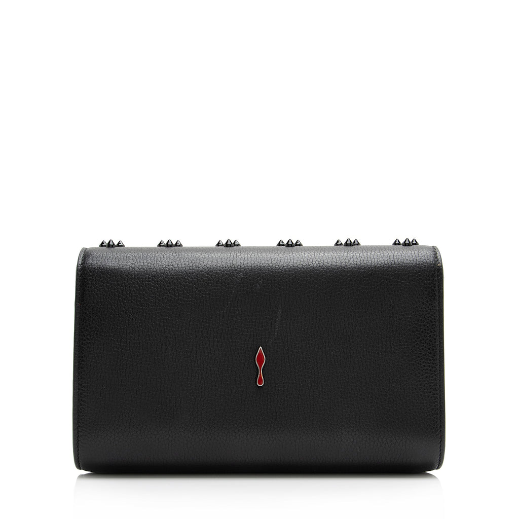 Christian Louboutin Calfskin Loubinthesky Spikes Paloma Clutch (SHF-23795)