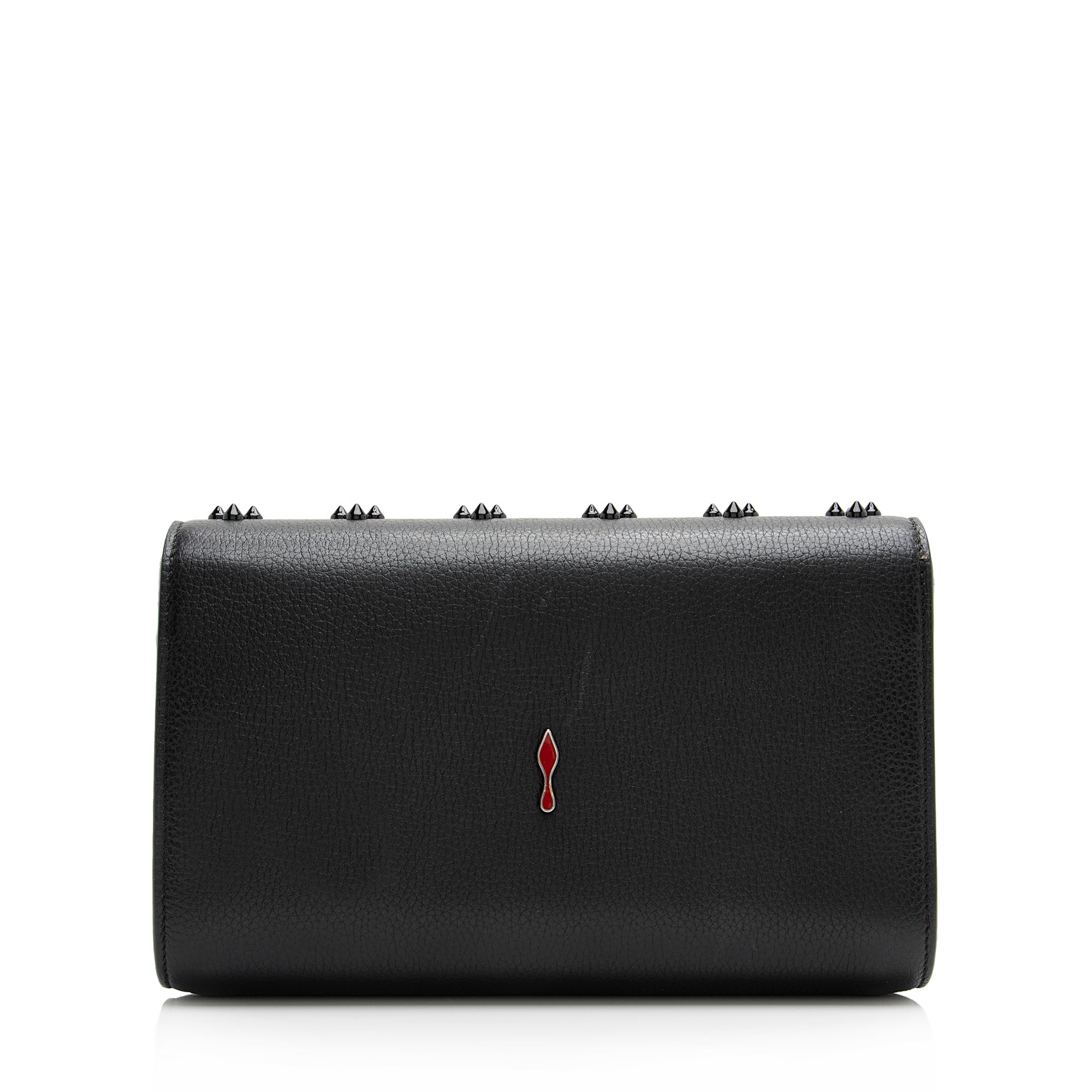 Christian Louboutin Calfskin Loubinthesky Spikes Paloma Clutch (SHF-23795)