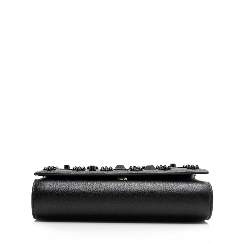 Christian Louboutin Calfskin Loubinthesky Spikes Paloma Clutch (SHF-23795)