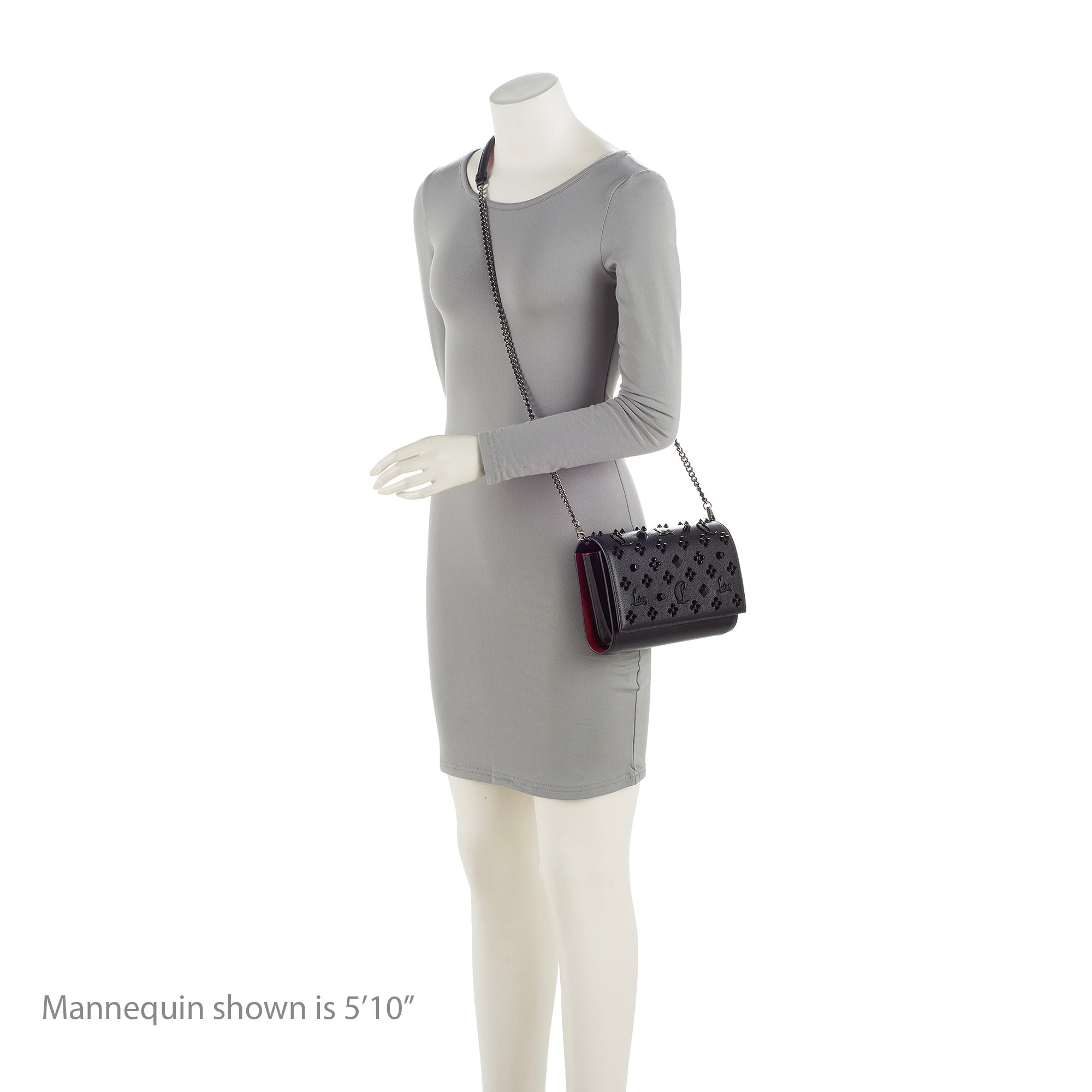 Christian Louboutin Calfskin Loubinthesky Spikes Paloma Clutch (SHF-23795)