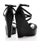 Christian Louboutin Calfskin Si Ma Zeppa Wedge Sandals - Size 7 / 37 (SHF-18760)