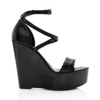 Christian Louboutin Calfskin Si Ma Zeppa Wedge Sandals - Size 7 / 37 (SHF-18760)