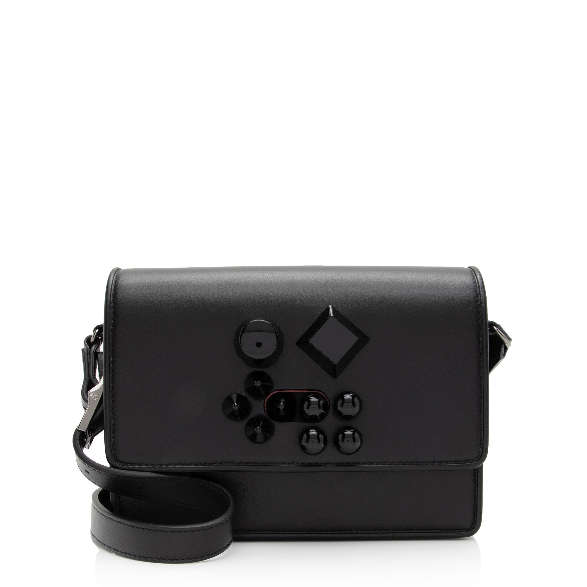 Christian Louboutin Calfskin Studded Carasky Shoulder Bag (SHF-AI8mzx)
