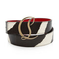 Christian Louboutin Calfskin Zebra Print CL Logo Belt - Size 30 / 75 (SHF-ozxwZw)