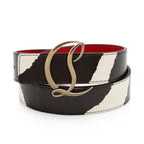Christian Louboutin Calfskin Zebra Print CL Logo Belt - Size 30 / 75 (SHF-ozxwZw)