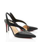 Christian Louboutin Embossed Calfskin Brandina Slingback Pumps - Size 8.5 / 38.5
