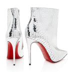Christian Louboutin Metallic Calfskin Craquele So Kate Booties - Size 9.5 / 39.5