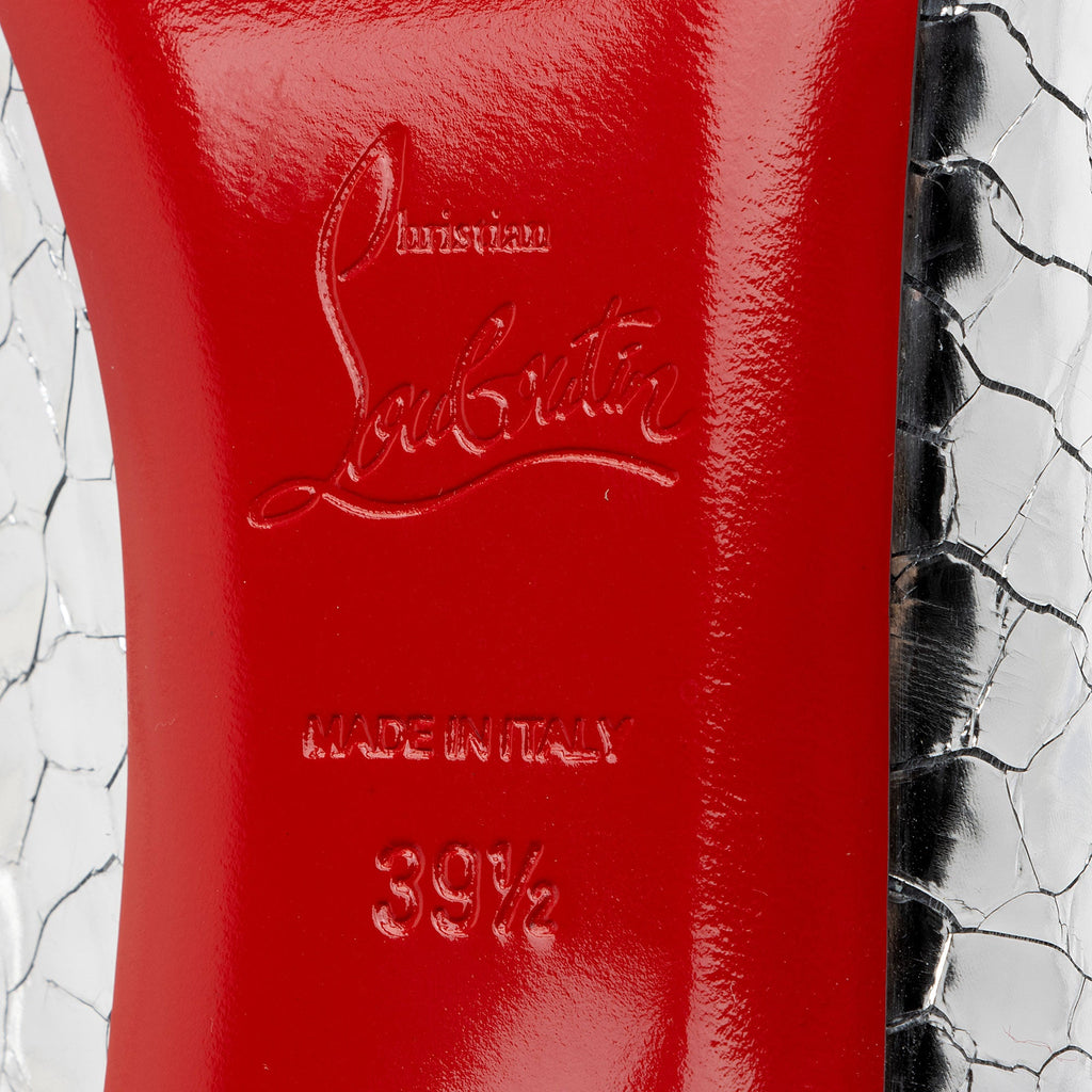 Christian Louboutin Metallic Calfskin Craquele So Kate Booties - Size 9.5 / 39.5