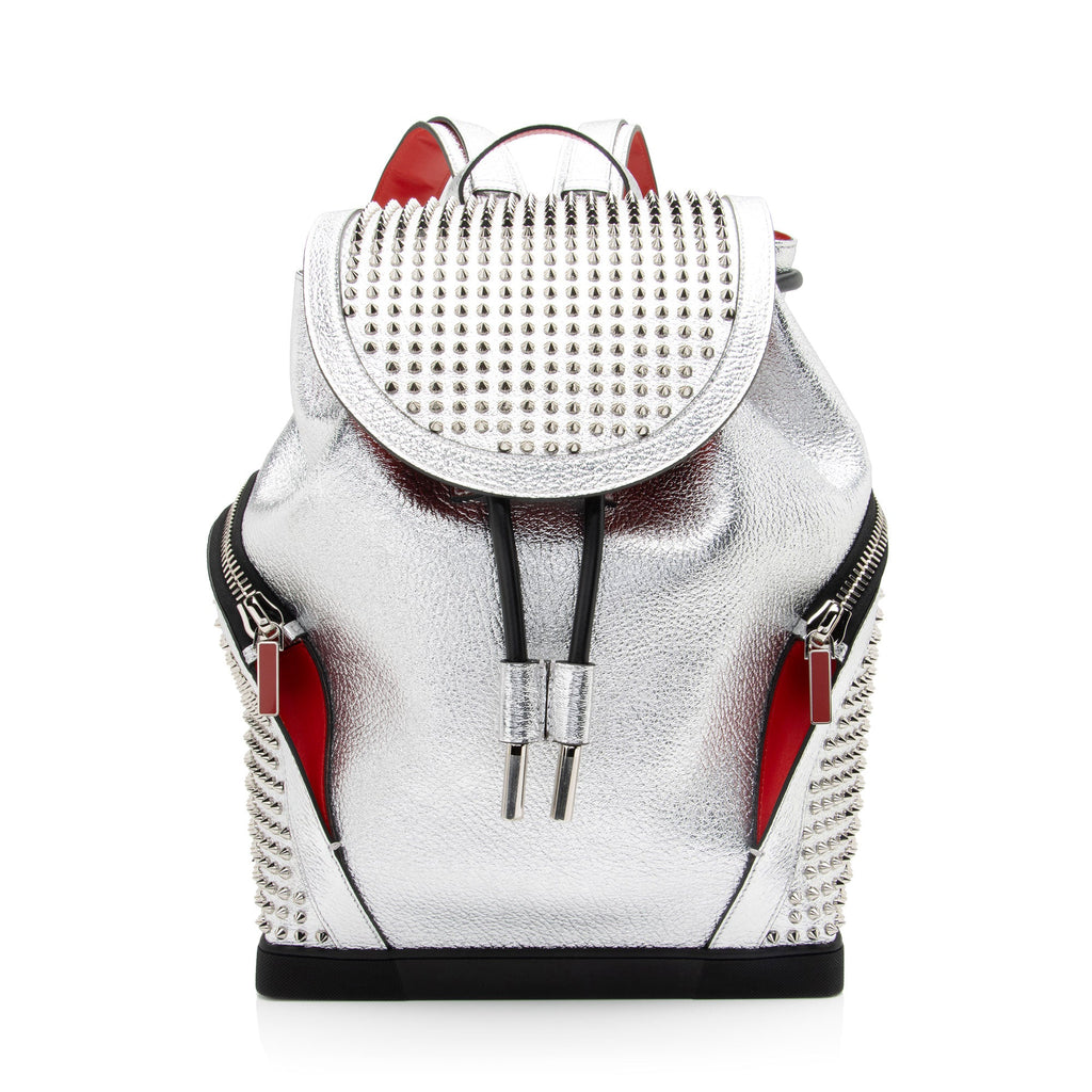 Christian Louboutin Metallic Calfskin Spiked Explorafunk Backpack (SHF-q7zUUZ)