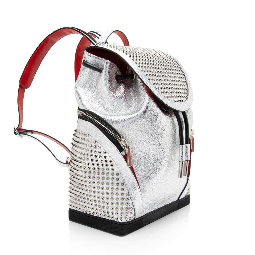 Christian Louboutin Metallic Calfskin Spiked Explorafunk Backpack (SHF-q7zUUZ)