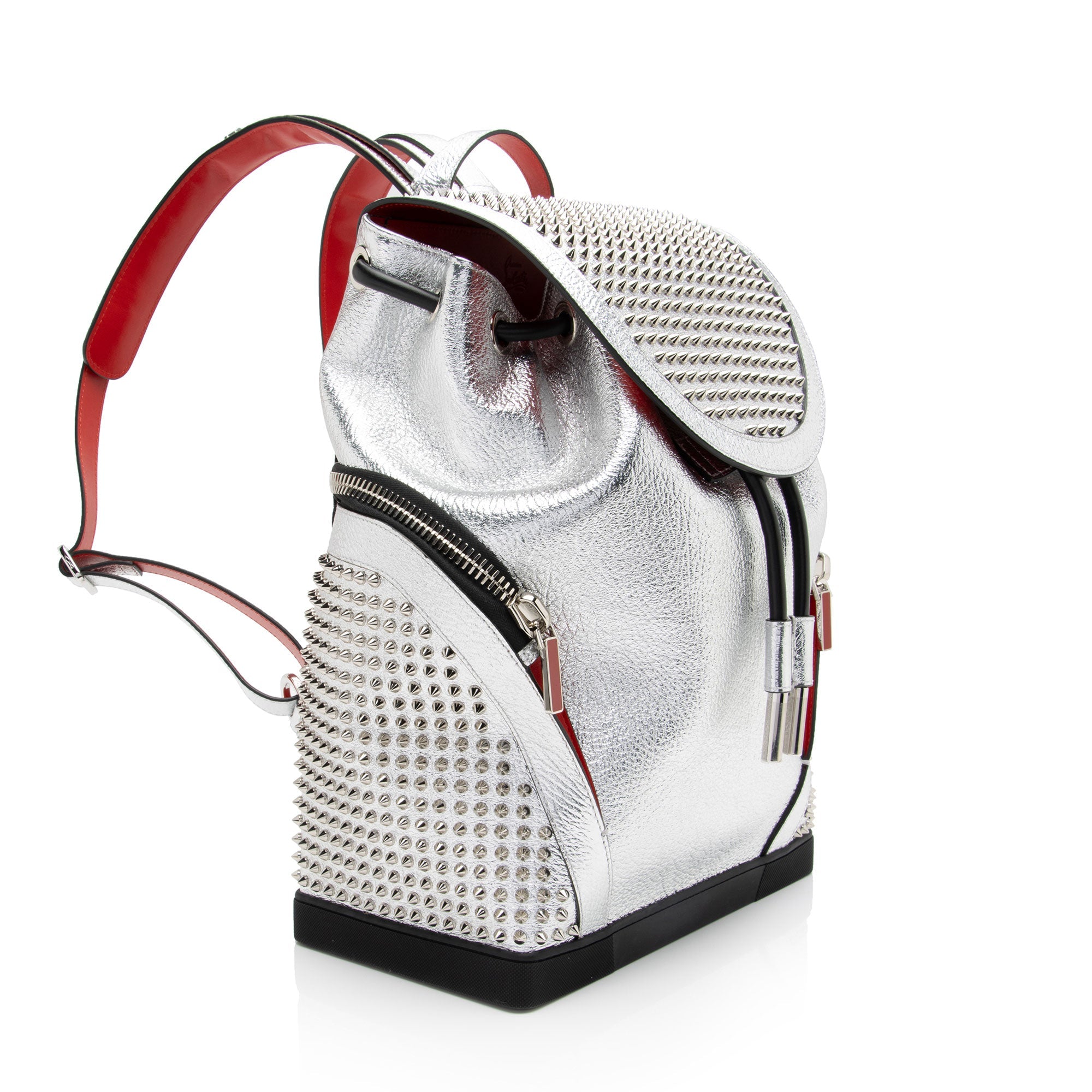 Christian Louboutin Metallic Calfskin Spiked Explorafunk Backpack (SHF-q7zUUZ)