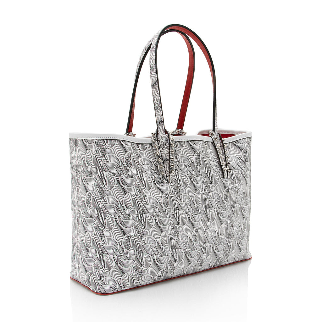 Christian Louboutin Toile Monogram Calfskin Cabata Tote (SHF-2mPGkk)