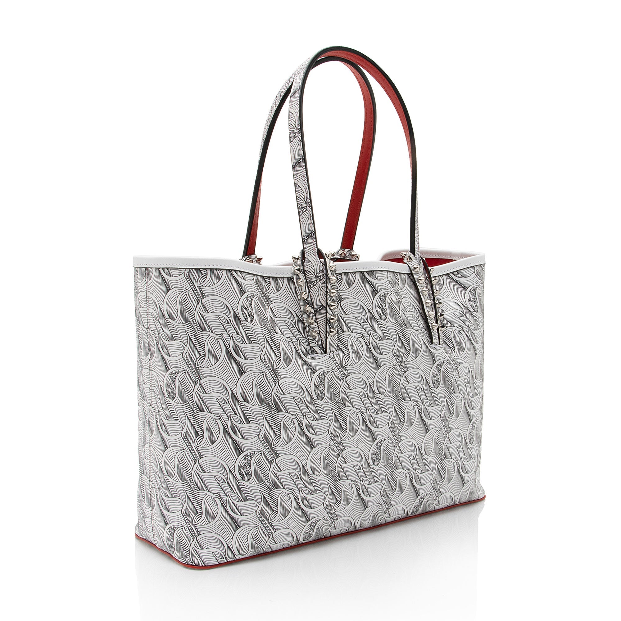 Christian Louboutin Toile Monogram Calfskin Cabata Tote (SHF-2mPGkk)