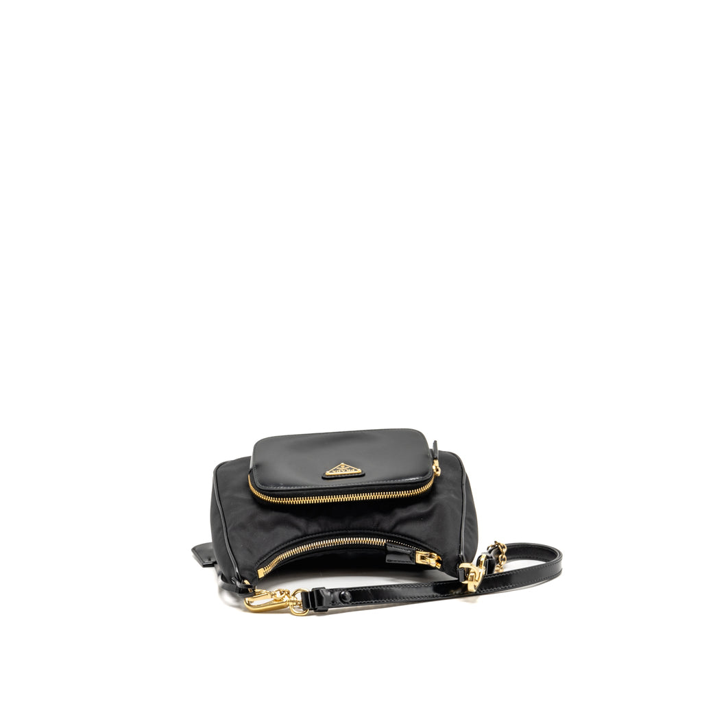 Prada Re-Nylon Mini Bag Nylon/Calfskin Black GHW