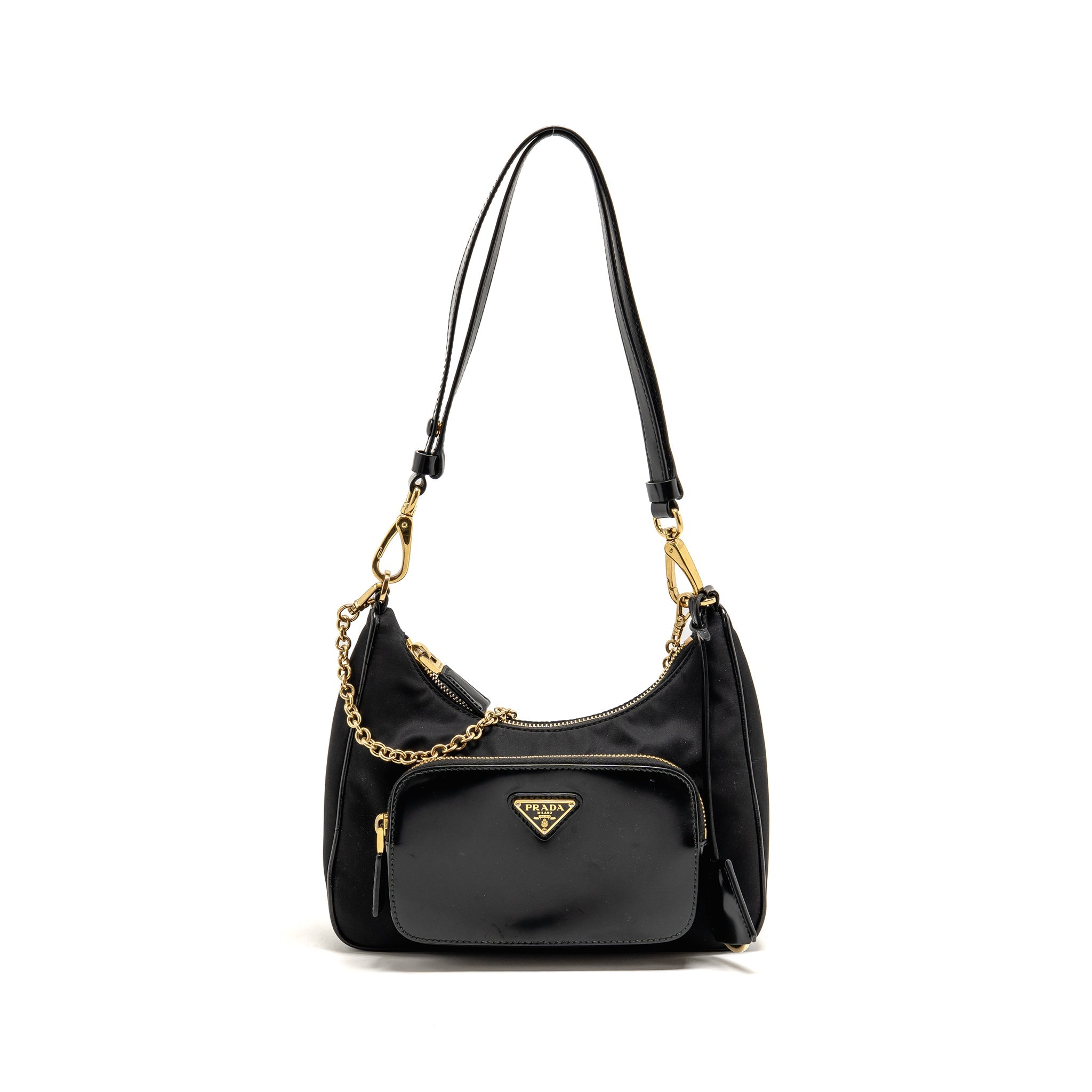 Prada Re-Nylon Mini Bag Nylon/Calfskin Black GHW