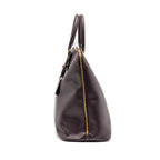 Prada Saffiano Vernice Promenade Large Dome Tote Bag Leather Mogano GHW