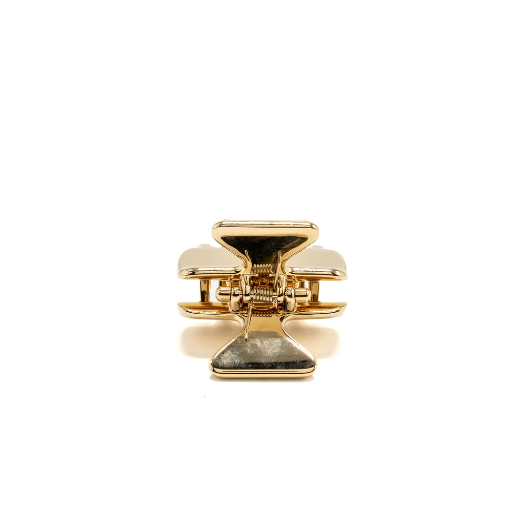 Prada hair clip gold metal