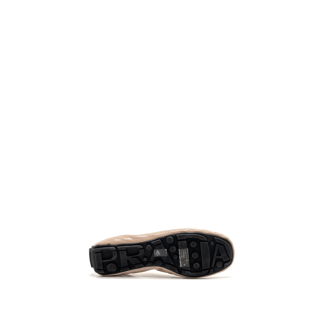 Prada Size 37 Ballet Flat Patent Beige