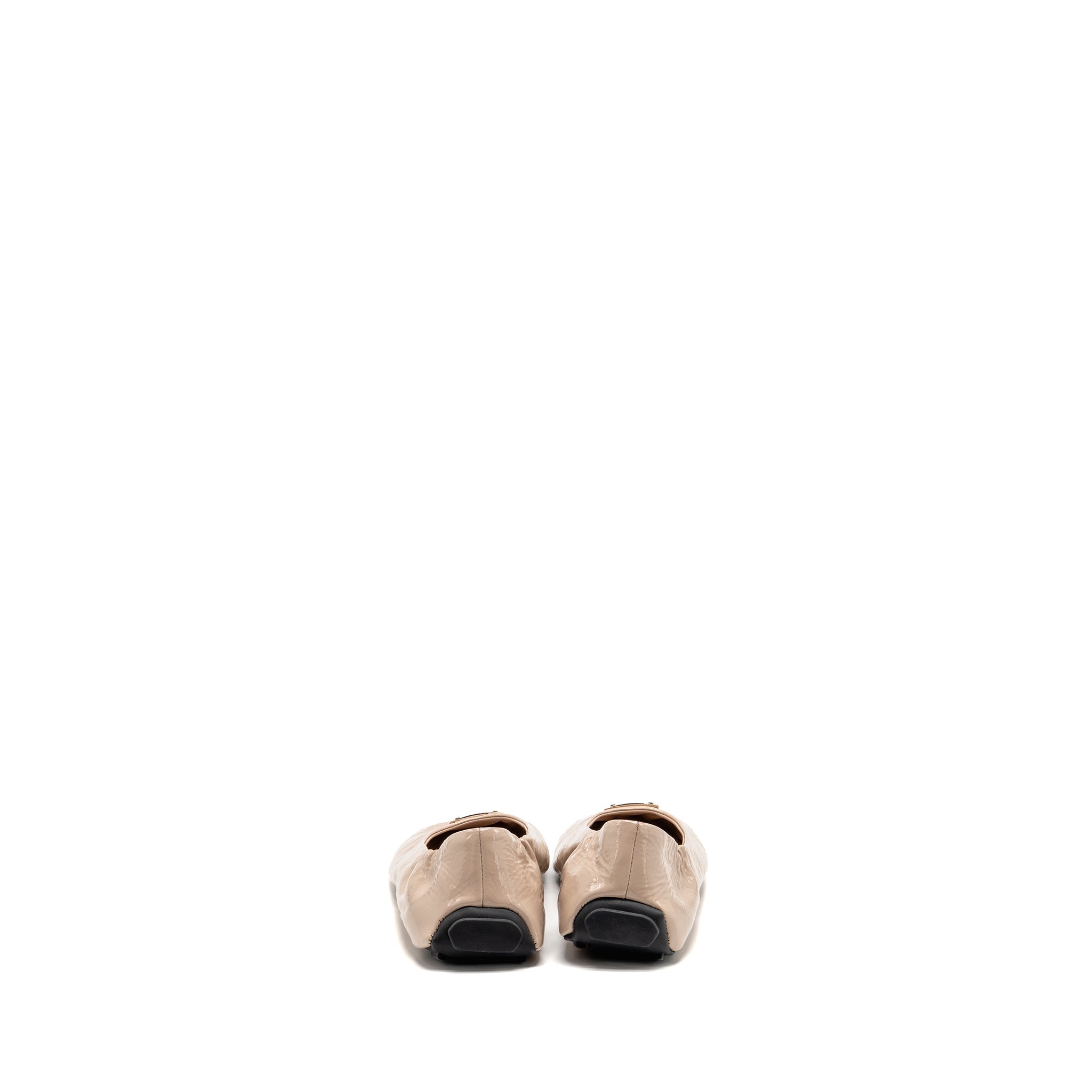 Prada Size 37 Ballet Flat Patent Beige
