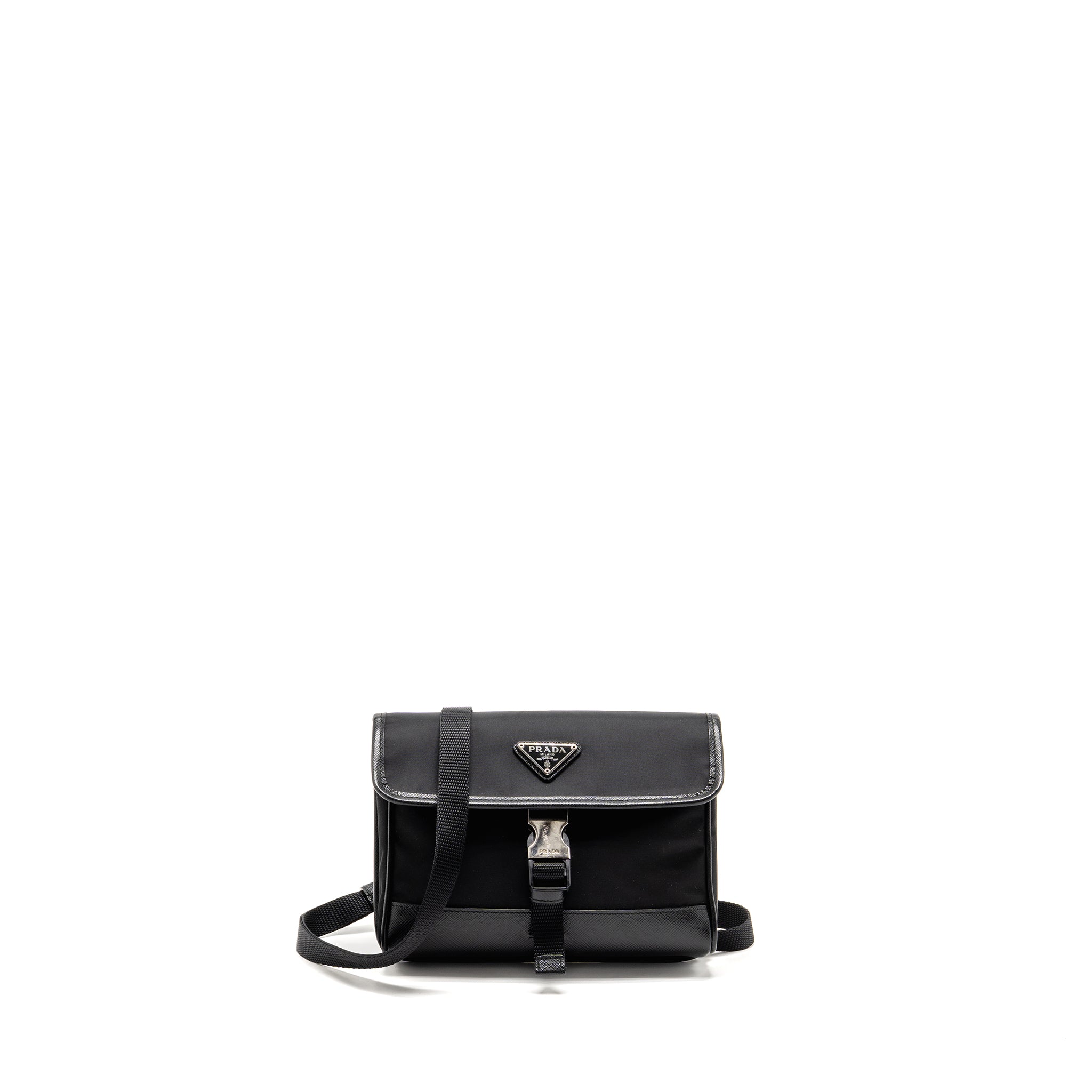 Prada Trimmed Saffiano Phone Case Re-Nylon Black SHW