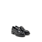 Prada Size 38 Loafers patent black SHW