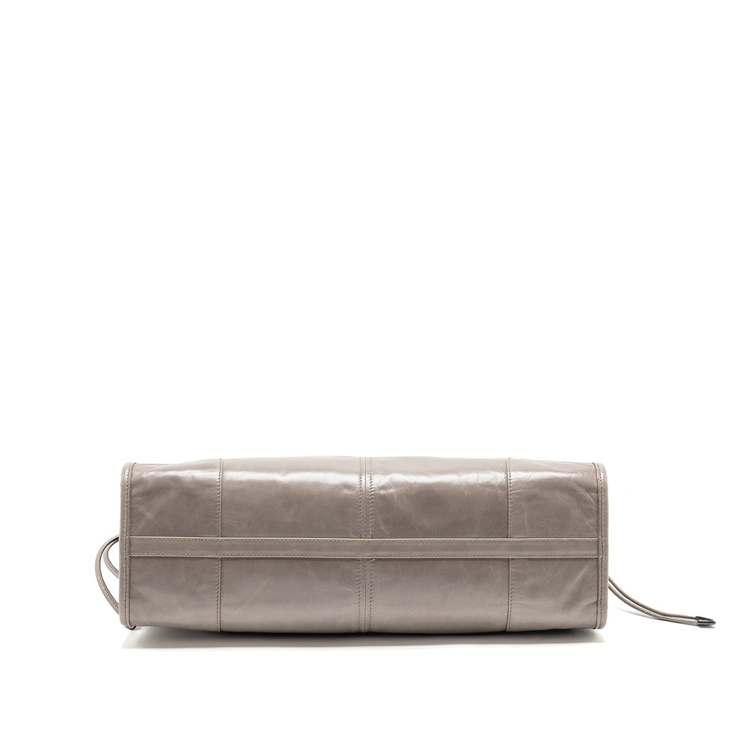Prada Bonnie Large Handbag Calfskin Grey GHW