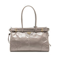 Prada Bonnie Large Handbag Calfskin Grey GHW