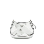 Prada Borsa A Spalla Cleo Pelle Spazzolato Leather Argento SHW