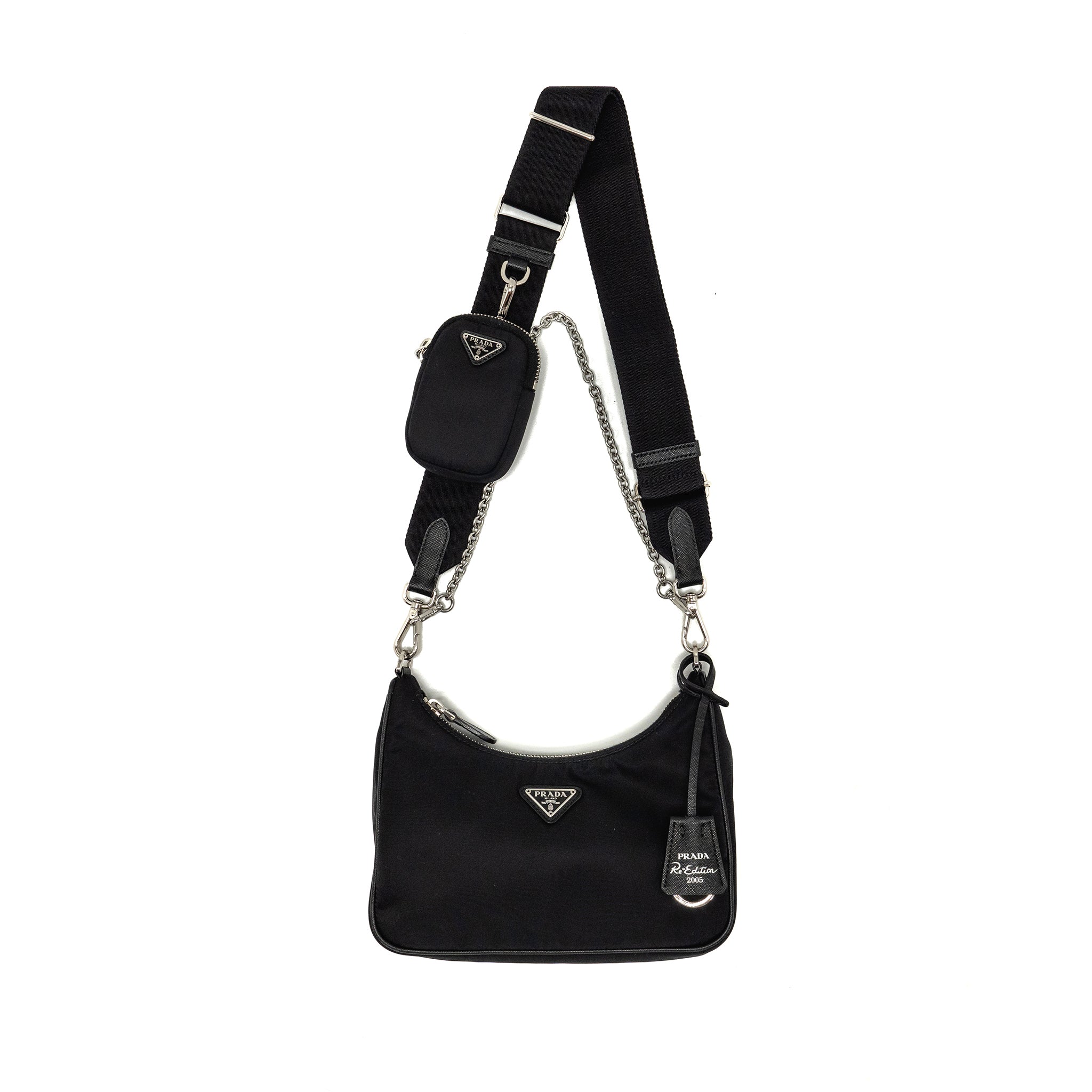 Prada Re-Edition 2005 Saffiano Re-Nylon Bag Black SHW
