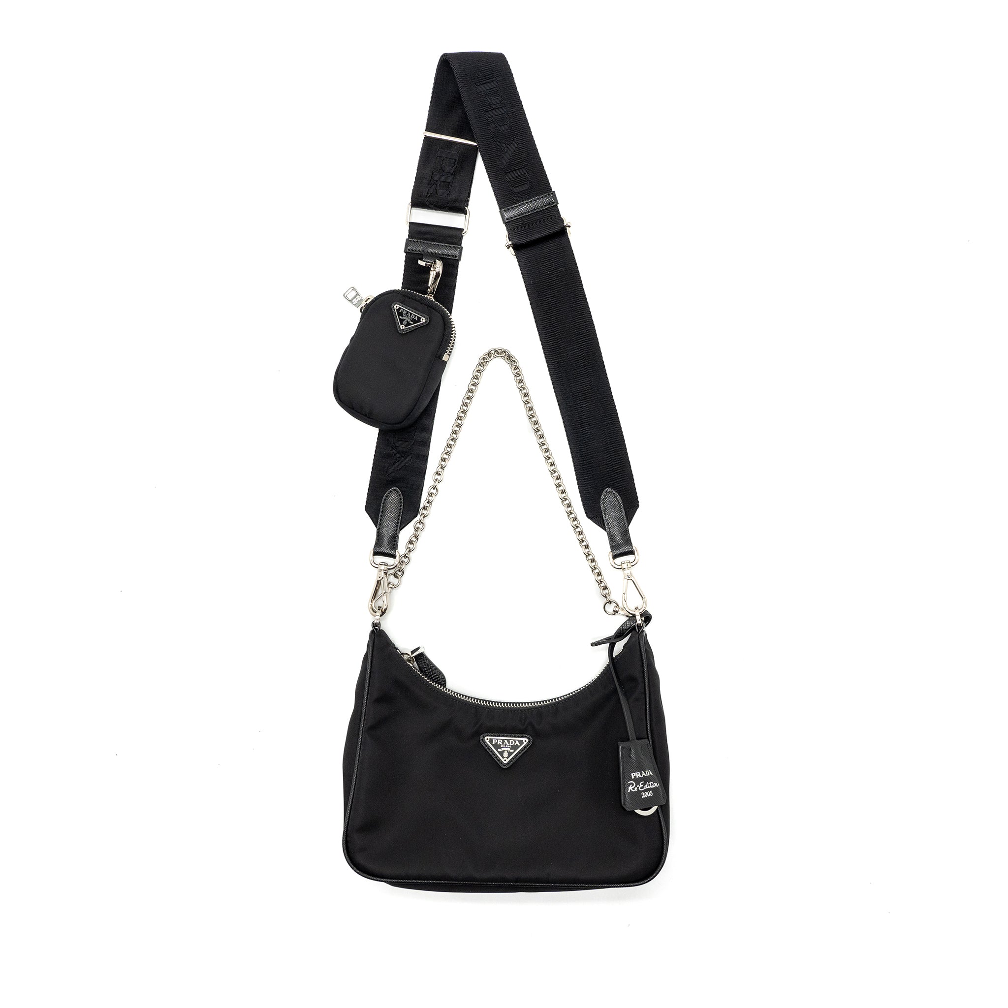 Prada re-edition 2005 re-nylon bag black SHW