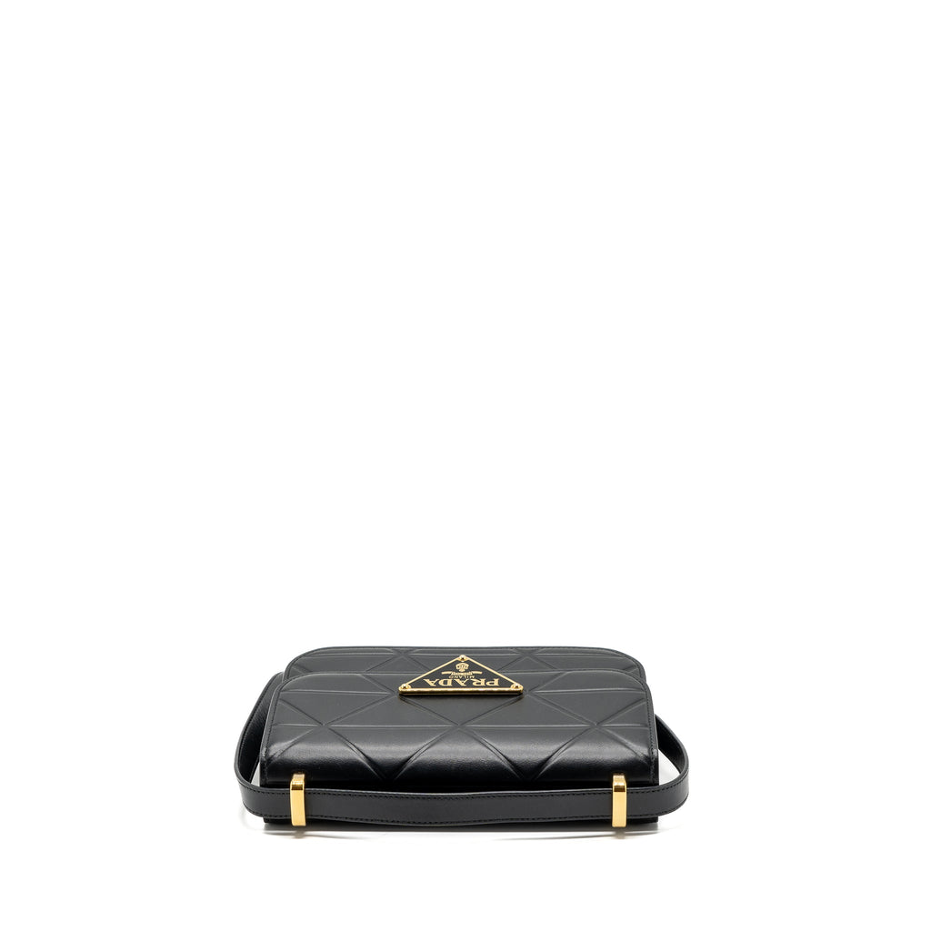 Prada Pattina in Pelle Calfskin Black GHW