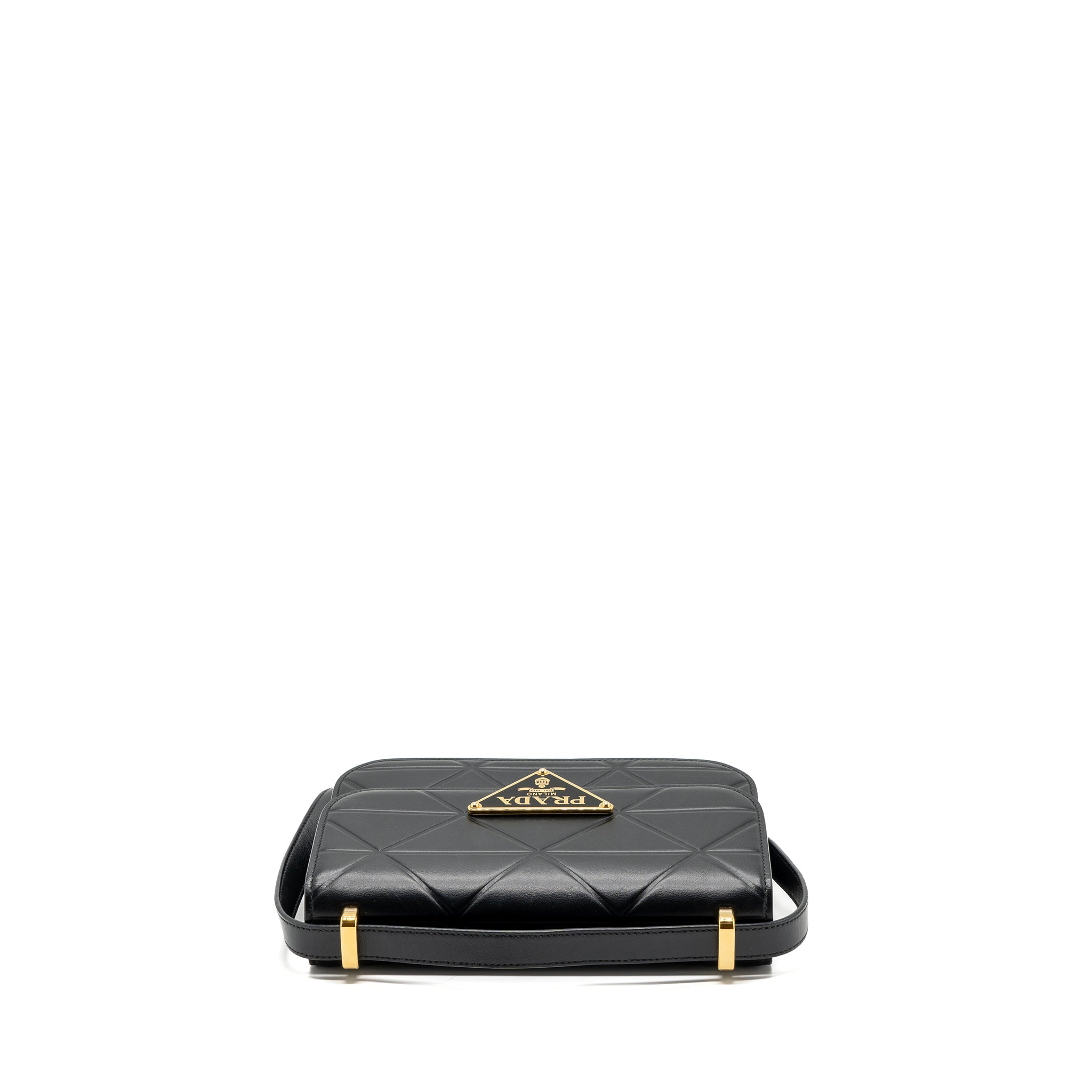Prada Pattina in Pelle Calfskin Black GHW