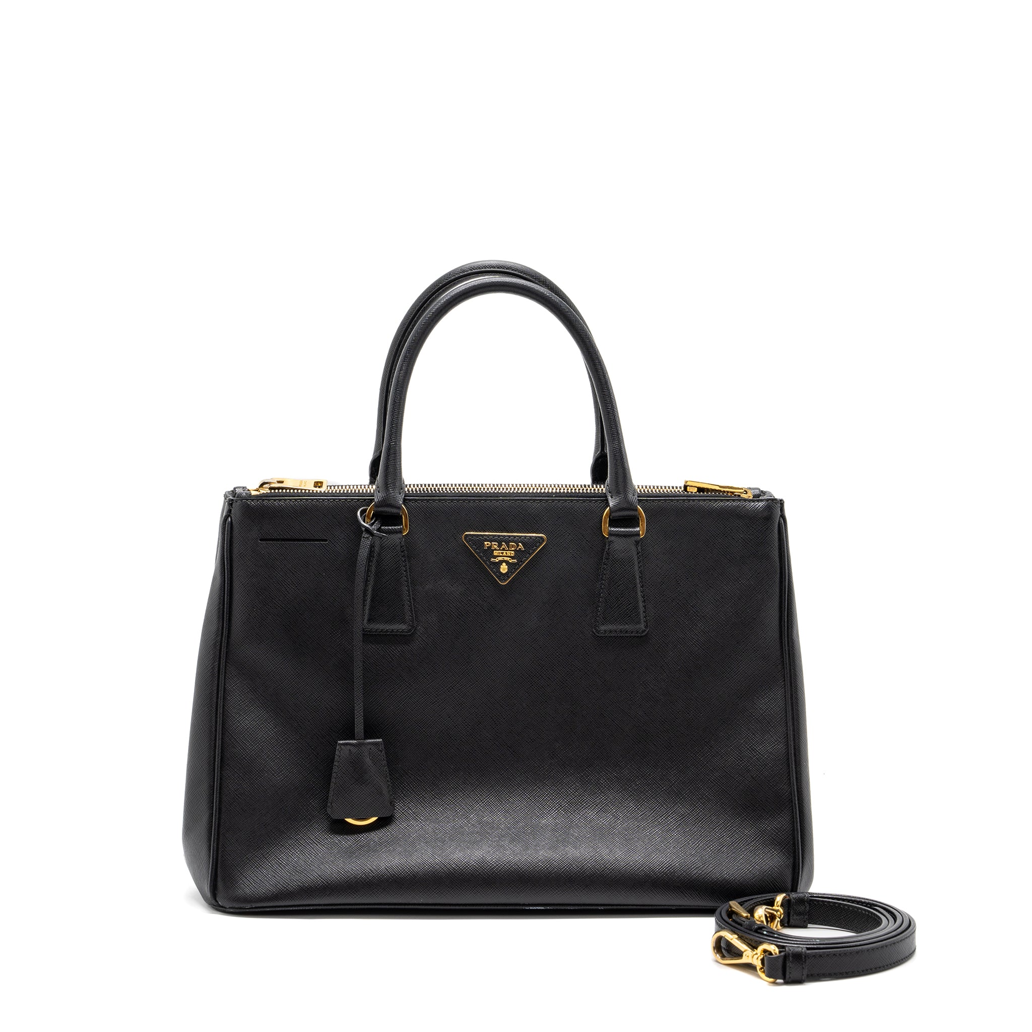 Prada Saffiano Tote Bag Calfskin Black GHW