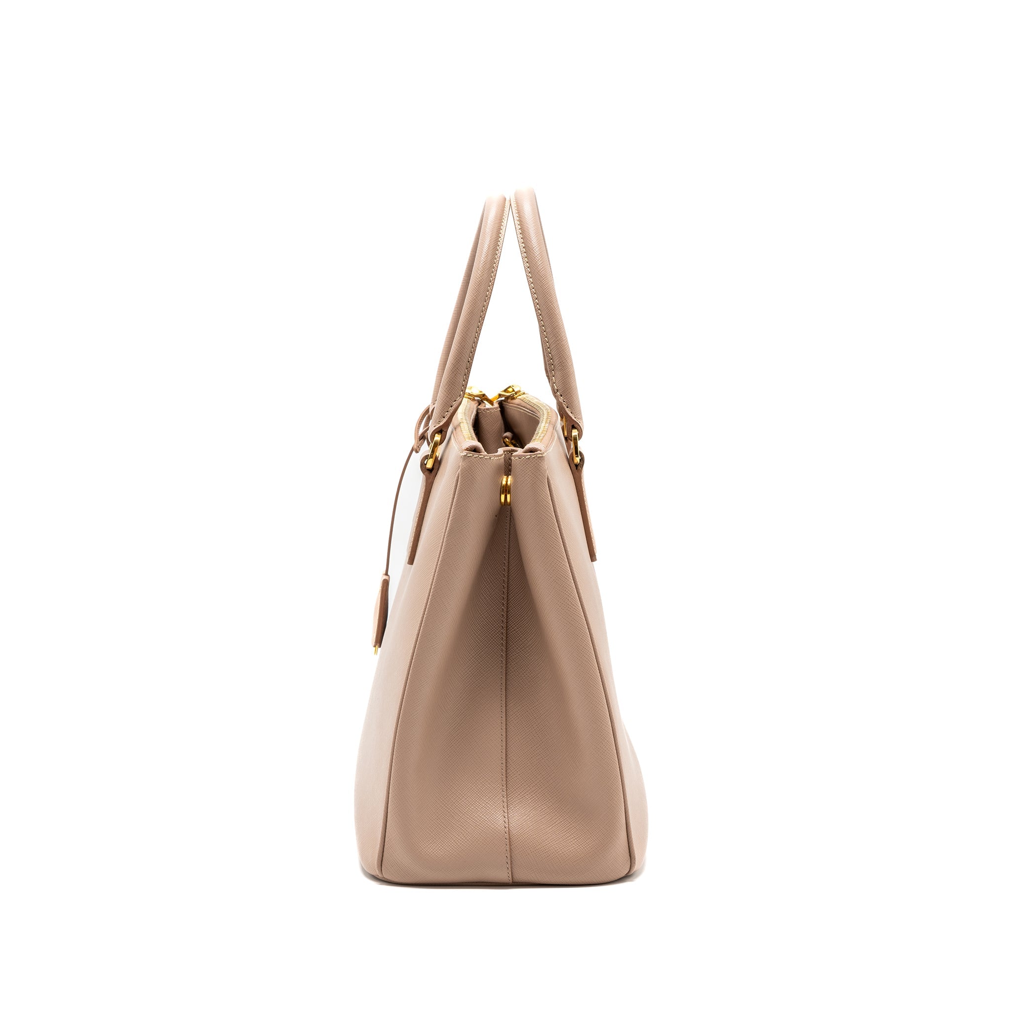 Prada Double Zip Shopping Toto Saffiano Cammeo GHW