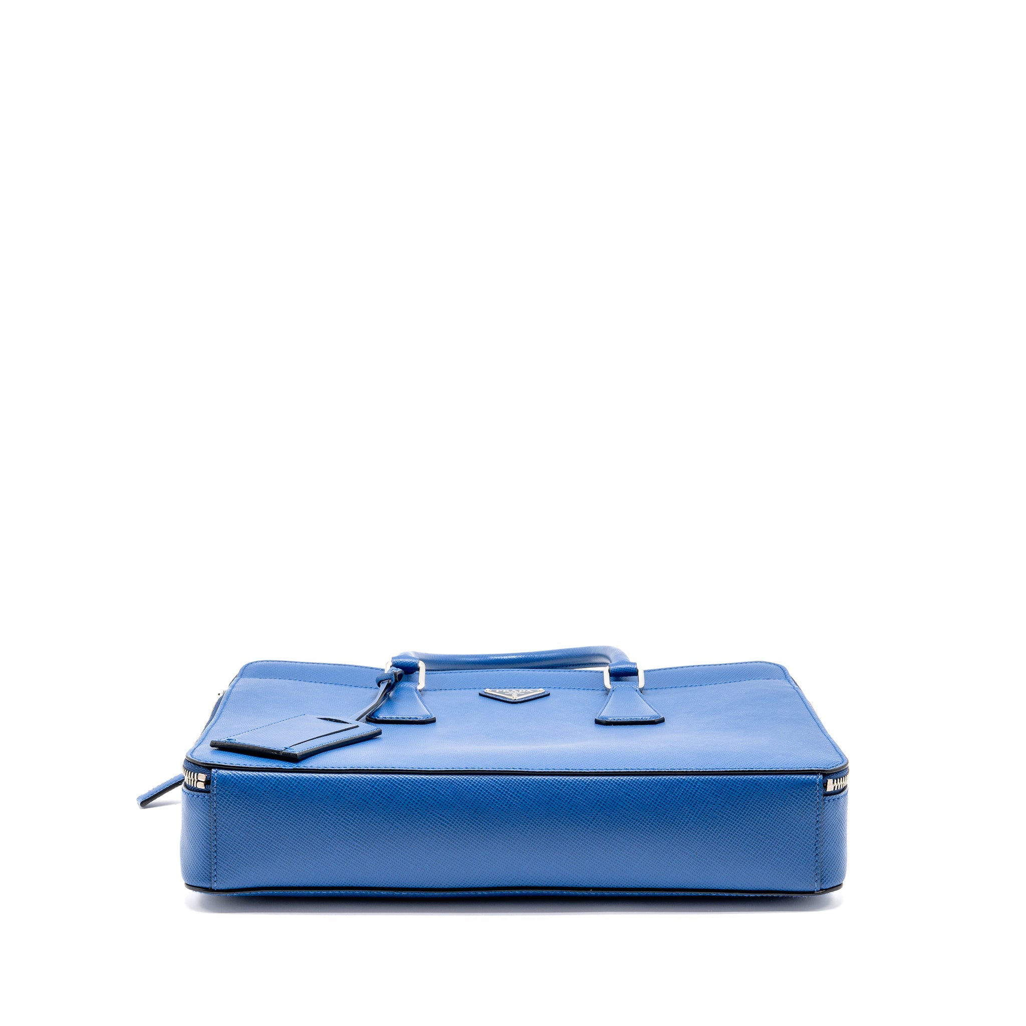 Prada Saffiano Briefcase Azzurro SHW