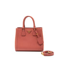 Prada top handle small tote bag saffiano calfskin pink GHW