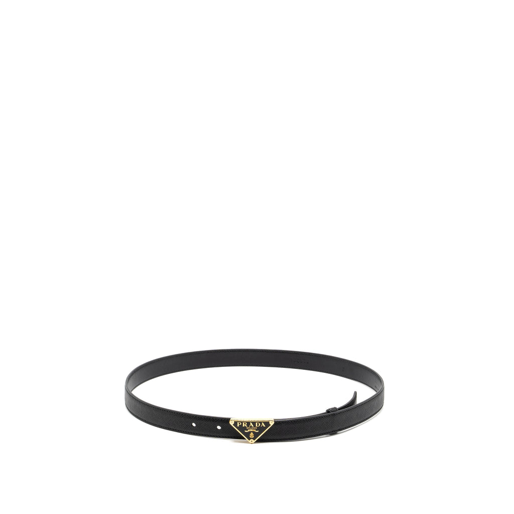 Prada Size 80 Belt Saffiano Calfskin Black GHW