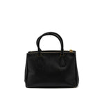 Prada double zip tote bag saffiano calfskin black GHW