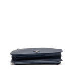 Prada Saffiano Travel Briefcase Calfskin Dark Blue SHW