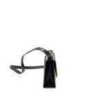 Prada Saffiano Leather Flap Shoulder Bag Calfskin Black GHW