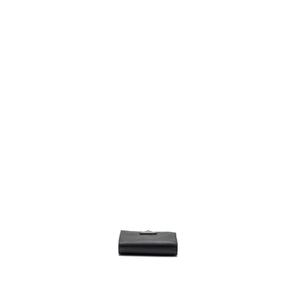 Prada saffiano wallet calfskin black SHW